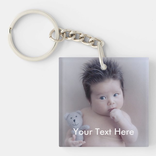 Porte - clé personnel de photo et de textes (Devant)