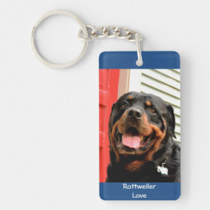 Porte - clé photo d'amour Rottweiler