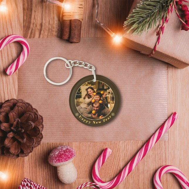 Porte - clé photo de Noël de la famille moderne (Créateur téléchargé)