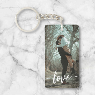 Porte - clé photo Love Brush Script