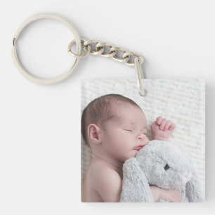 Porte - clé photo pour bébé à double face personna