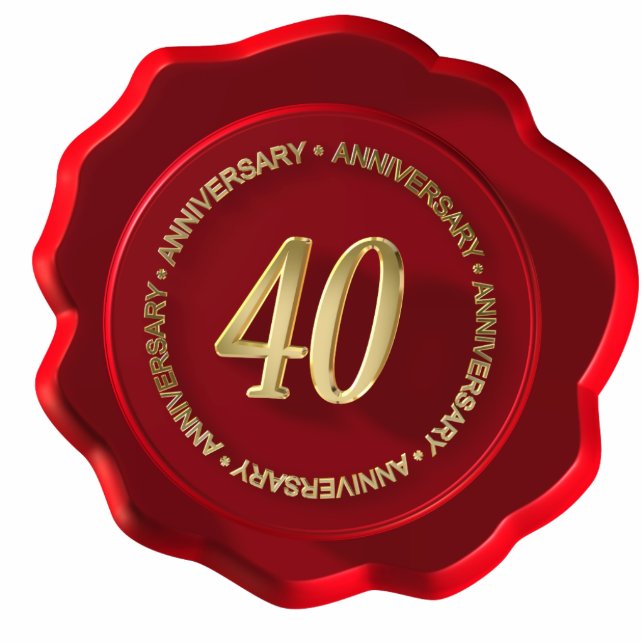 Porte-clé Photo Sculpture 40e anniversaire sceau de cire rouge (Devant)