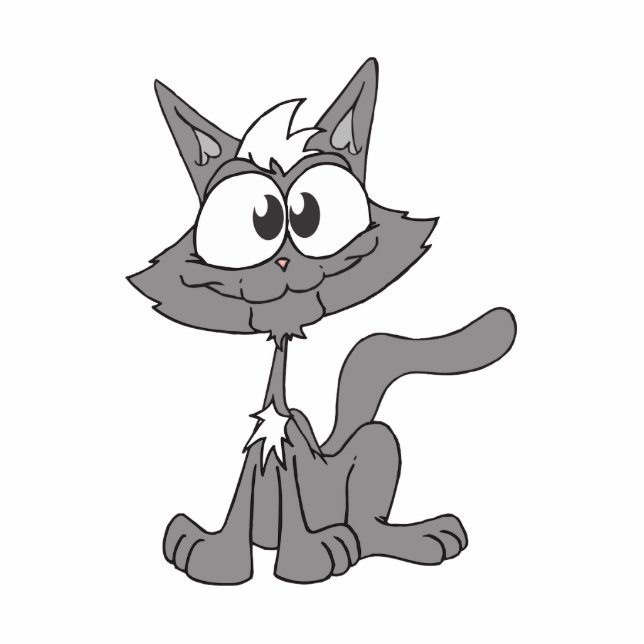 Porte-clé Photo Sculpture Caricature de chat (Devant)