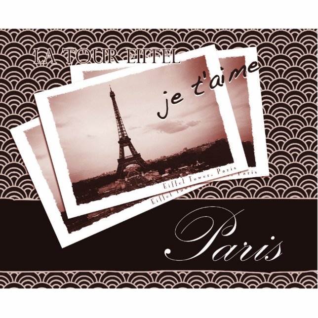 Porte-clé Photo Sculpture Cartes postales de Paris (Devant)