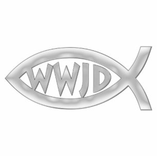 Porte-clé Photo Sculpture Christian Fish - WWJD - Sculpture photo