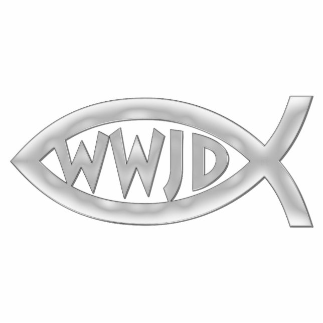 Porte-clé Photo Sculpture Christian Fish - WWJD - Sculpture photo (Devant)