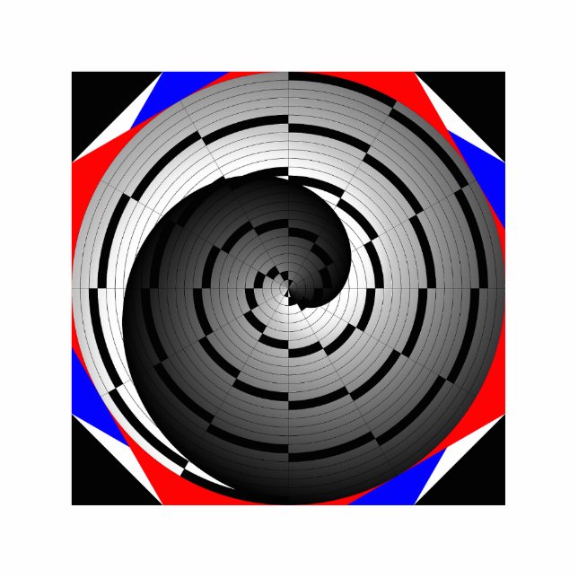 Porte-clé Photo Sculpture Double Yin Yang Spiral par Kenneth Yoncich (Devant)