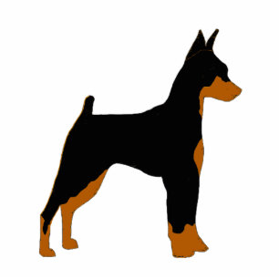 Porte-clé Photo Sculpture miniature pinscher black and ruruberette silhouett
