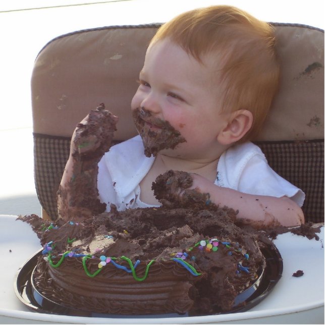 Porte-clé Photo Sculpture Premier gâteau d'anniversaire ! ! ! (Devant)