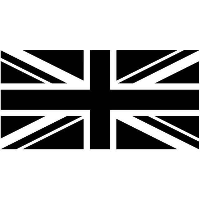 Porte-clé Photo Sculpture Union Jack ~ Noir et Blanc (Devant)