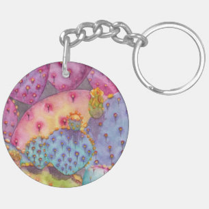Porte - clé Prickly Pear Cactus Art original