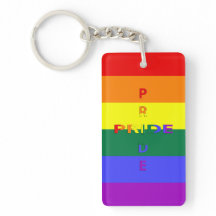 Porte - clé Rainbow Pride Rectangle (double face)