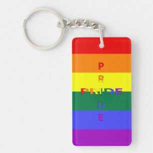 Porte - clé Rainbow Pride Rectangle (double face)