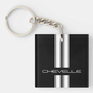 Porte - clé - rayures Chevelle - duo de noir/blanc