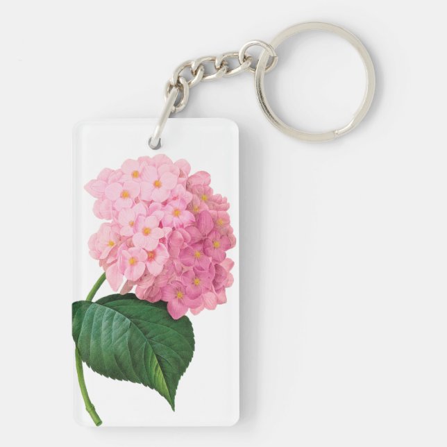 Porte - clé rectangle Redoute Rose Hydrangea (Dos)