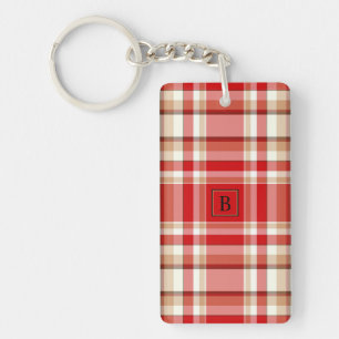 Porte - clé rectangulaire d'Arcylic de plaid