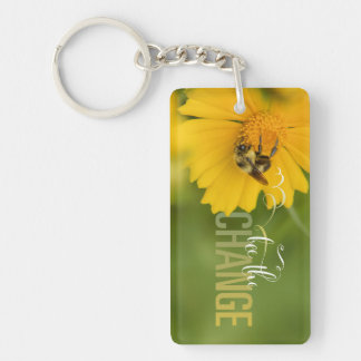 Porte-clé rectangulaire en acrylique « Bee the Cha