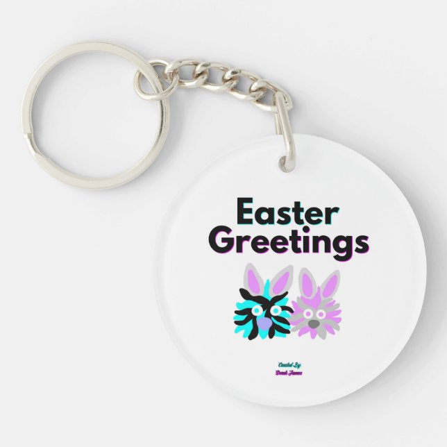 Porte - clé Rond Bunny Fuzzies (Devant)