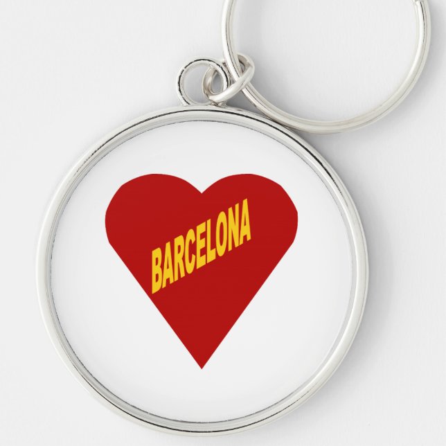 Porte-clé rond Premium BARCELONA Schlüsselanhänger (Vorne)