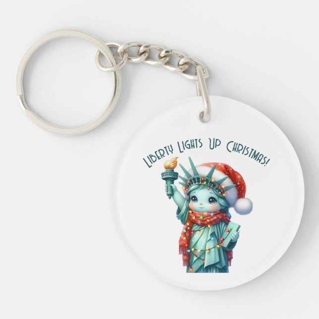 🔑 Porte - clé ronde - Liberty Lights Up Christmas (Devant)