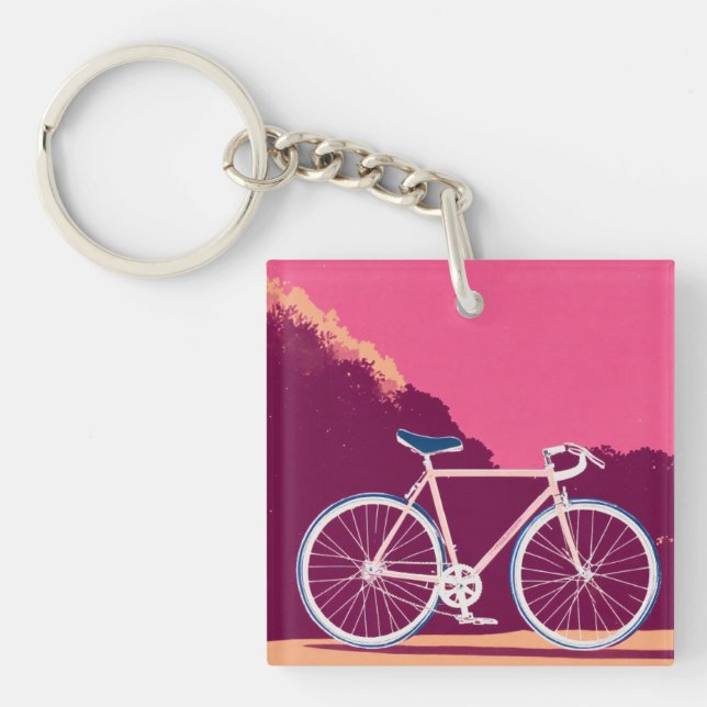 Porte - clé rose blanc (Devant)