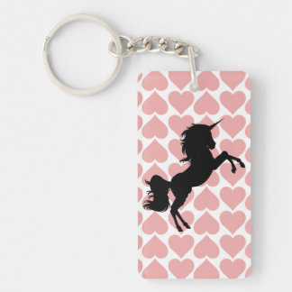 porte - clé rose d'amour de motif de coeurs de
