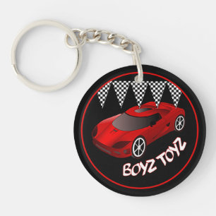 Porte - clé rouge d'acrylique de voiture de sport