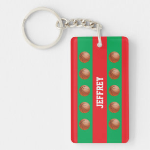 Porte - clé, rouge et vert pour Noël, joueur de