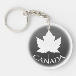 Porte - clé Souvenir Canada Feuille d'érable blanc