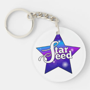 Porte - clé Starseed - Design bleu bleu violet