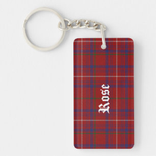 Porte - clé Tartan Plaid du Rose de clan personnal