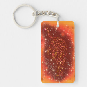 Porte - clé Tigre Courir À Galaxy Starry Night