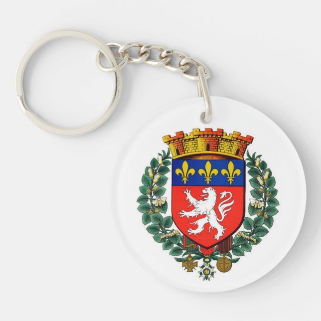 porte clef acrylique blason lyon (Devant)