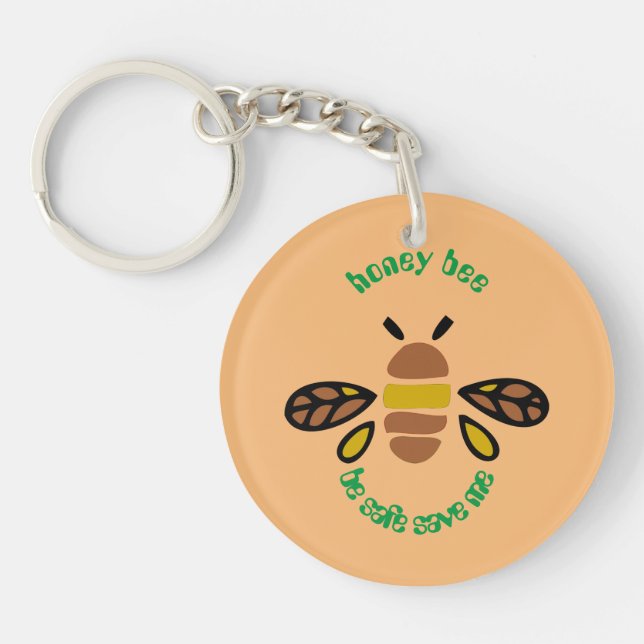 Porte-clefs Honey bee acrylique - rond Schlüsselanhänger (Vorderseite)