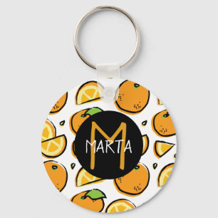 Porte-clefs Oranges - Tutti Frutti -  Avec ton nom