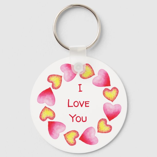 Porte-clés С te romantique Je t'aime Saint Valentin (Recto)