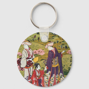 Porte-clés 花 見(三), 長 Flower Viewing(3), Kiyonaga, Ukiyo-e
