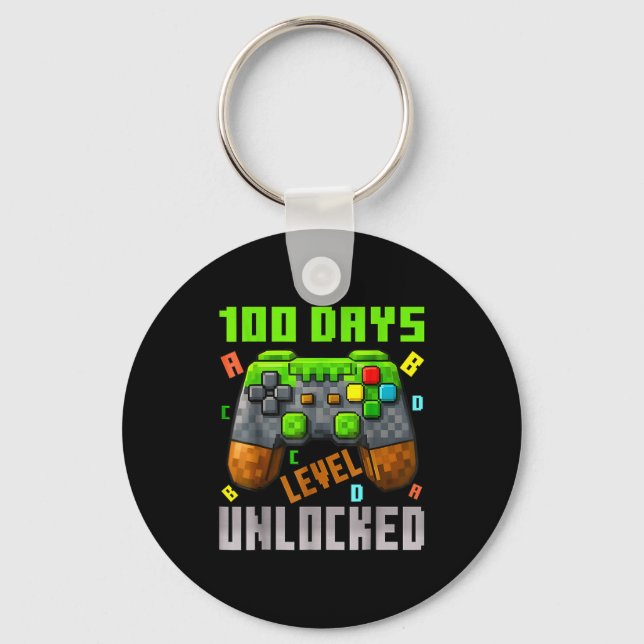 Porte-clés 100 Days Level Unlocked Gaming 100 Days Of School  (Recto)