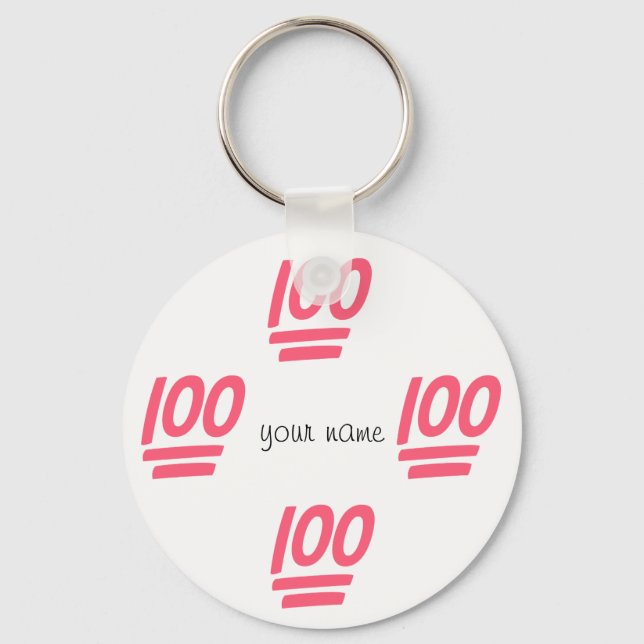 Porte-clés 100% Emoji et '' Votre nom ici " (Recto)