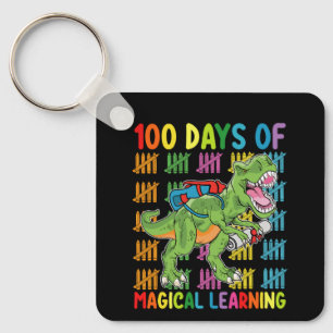 Porte-clés 100 jours d'apprentissage magique École de dinosau
