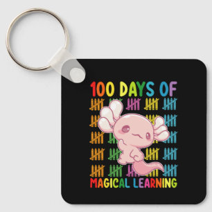 Porte-clés 100 jours d'apprentissage magique École de l'axolo