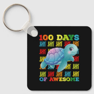 Porte-clés 100 jours de tortue incroyable 100e jour d'école