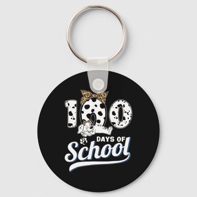 Porte-clés 100 Jours D'École Dalmatienne Chien Garçons Filles (Recto)