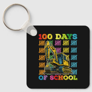 Porte-clés 100 Jours D'Enseignant De L'École D'Excavateur