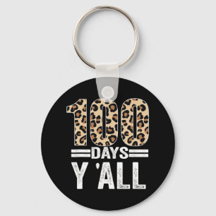 Porte-clés 100 Jours Y'ALL Leopard enseignant étudiant 100e J