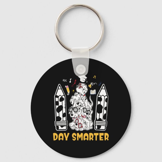 Porte-clés 101 Jours D'École Chien Dalmatien 100 Jours De Gen (Recto)