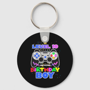 Porte-clés 10 Anniversaire déverrouillé Jeu vidéo garçon 10e 