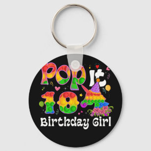 Porte-clés 10e anniversaire Fidget Jouet Pop It Anniversaire 