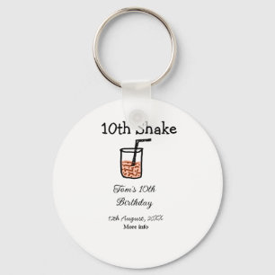 Porte-clés 10e Shake 10e anniversaire heureux milkshake scrib