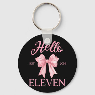 Porte-clés 11e anniversaire fille mignonne Coquette Bow Bonjo